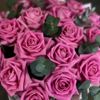 Шляпная коробка с розочками Аква 