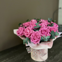 Шляпная коробка с розочками Аква 